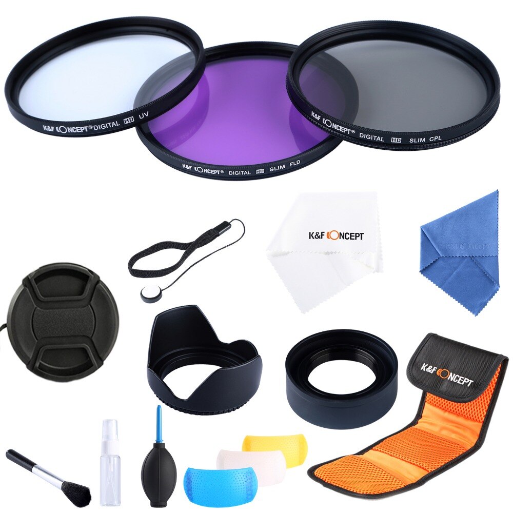 52mm UV CPL FLD Lens Filter Kit For Nikon D3200 D5200