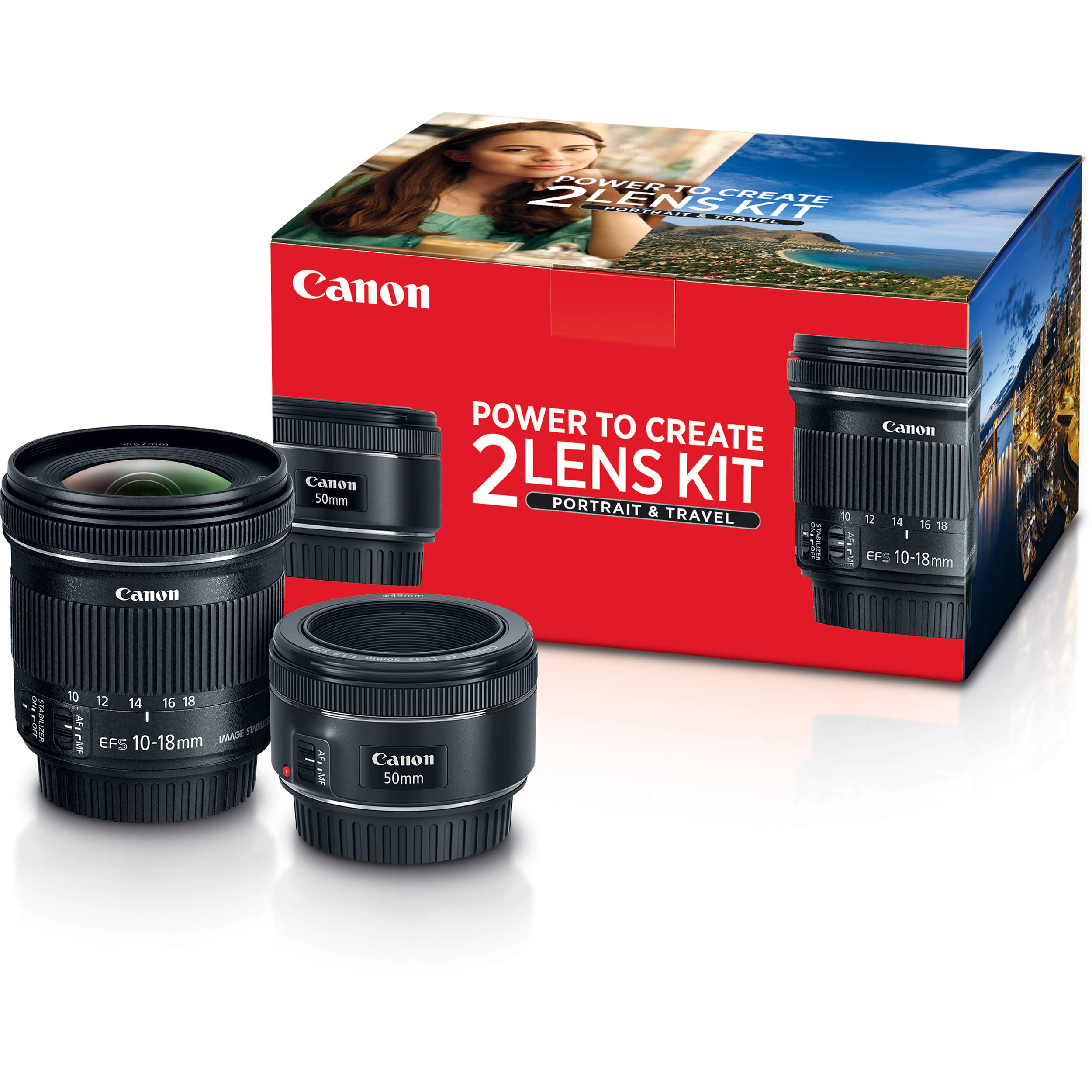 Canon Portrait Travel 2 Lens Kit with 50mm f/1.8 and