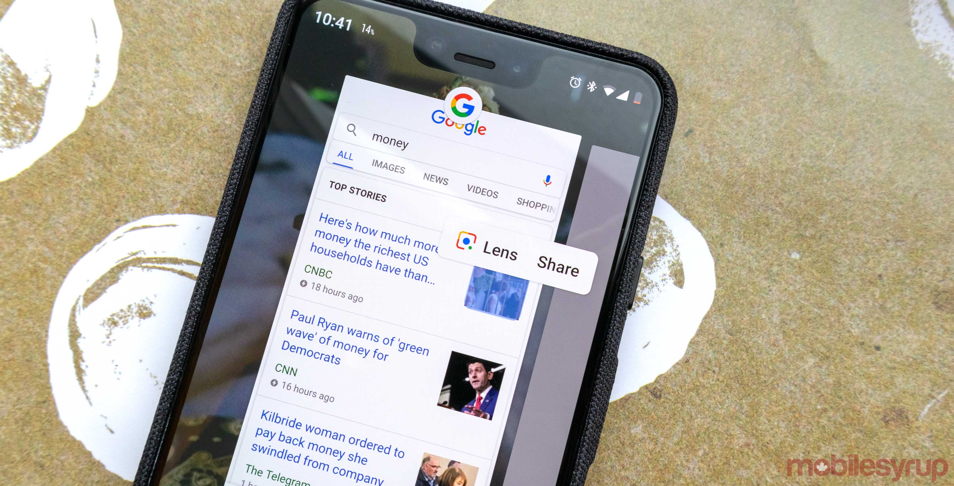 Google Lens now shows up within the Overview when