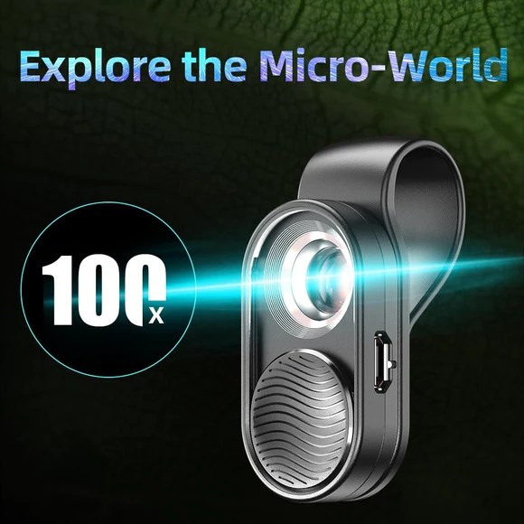 100X magnification microscope lens mobile LED Light micro