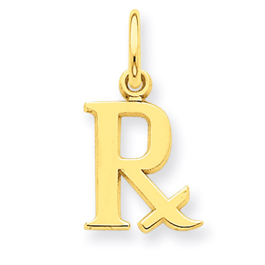 Prescription Symbol RX Charm 14k Gold HomeBello
