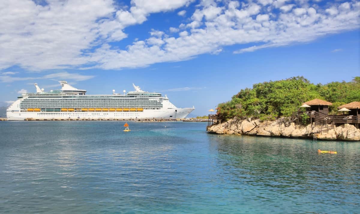 The Royal Caribbean Ship in Lapade Haiti