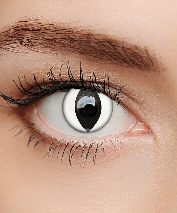 Scary White Cat Eye Contact Lenses Faceloox