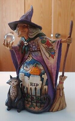 Jim Shore Halloween Witch What Do I See? 4008905 eBay