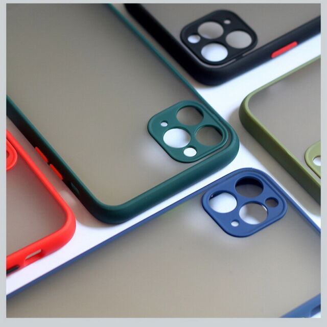 Translucent Lens Protective Matte Phone Case Cover For