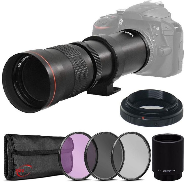 Vivitar 420800mm f/8.3 Telephoto Zoom Lens + 67mm UV/CPL