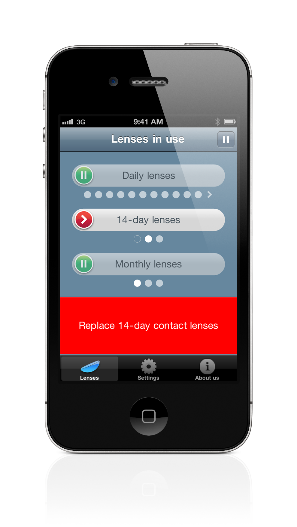 LensTime iPhone contact lens tracker this could be