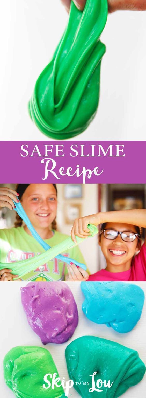 Easy safe slime recipe using contact lens solution (no