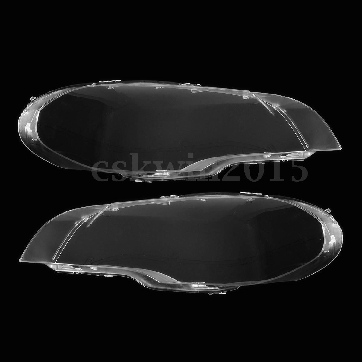 LEFT + RIGHT Headlight Headlamp Lens Replacement Cover for