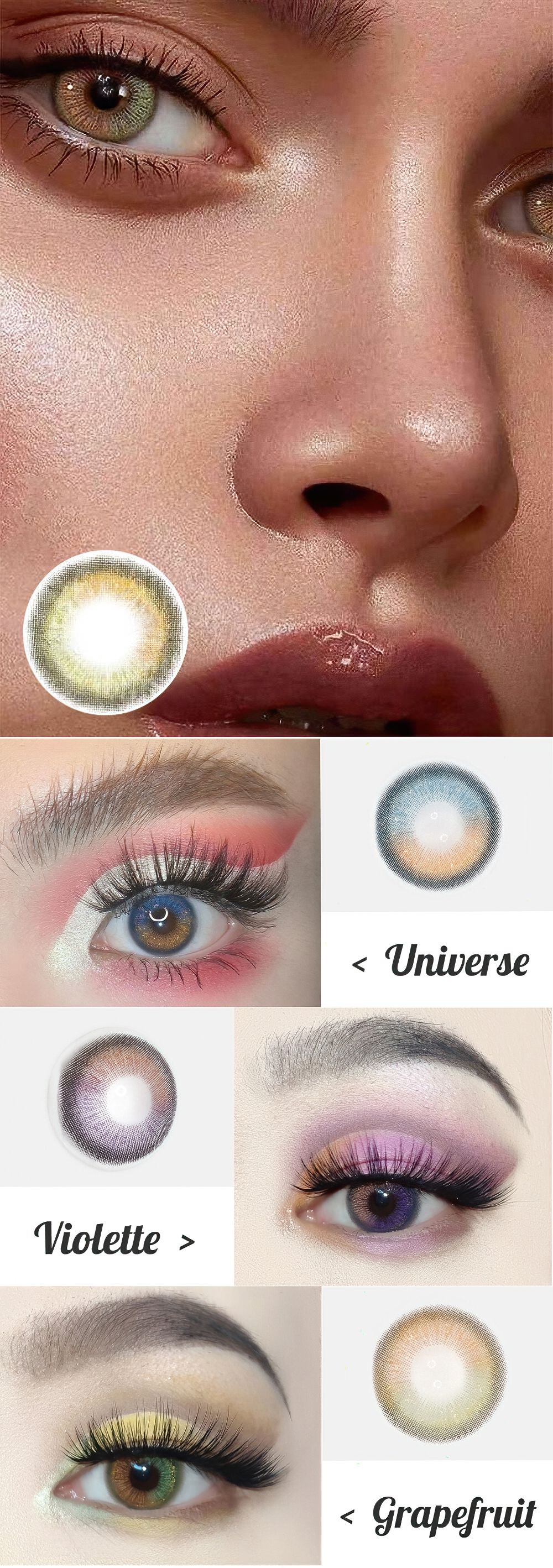2Pcs Aether Nonprescription Yearly Colored Contact Lenses