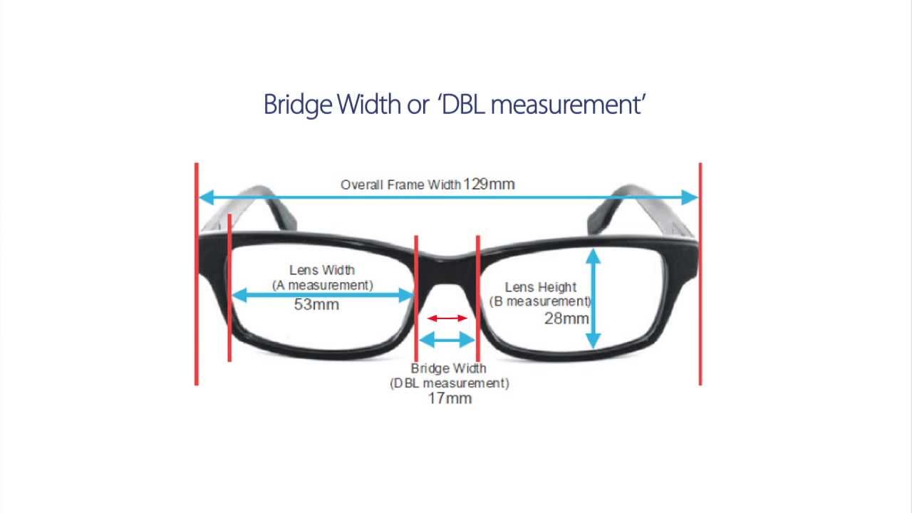 How are glasses frame sizes measured