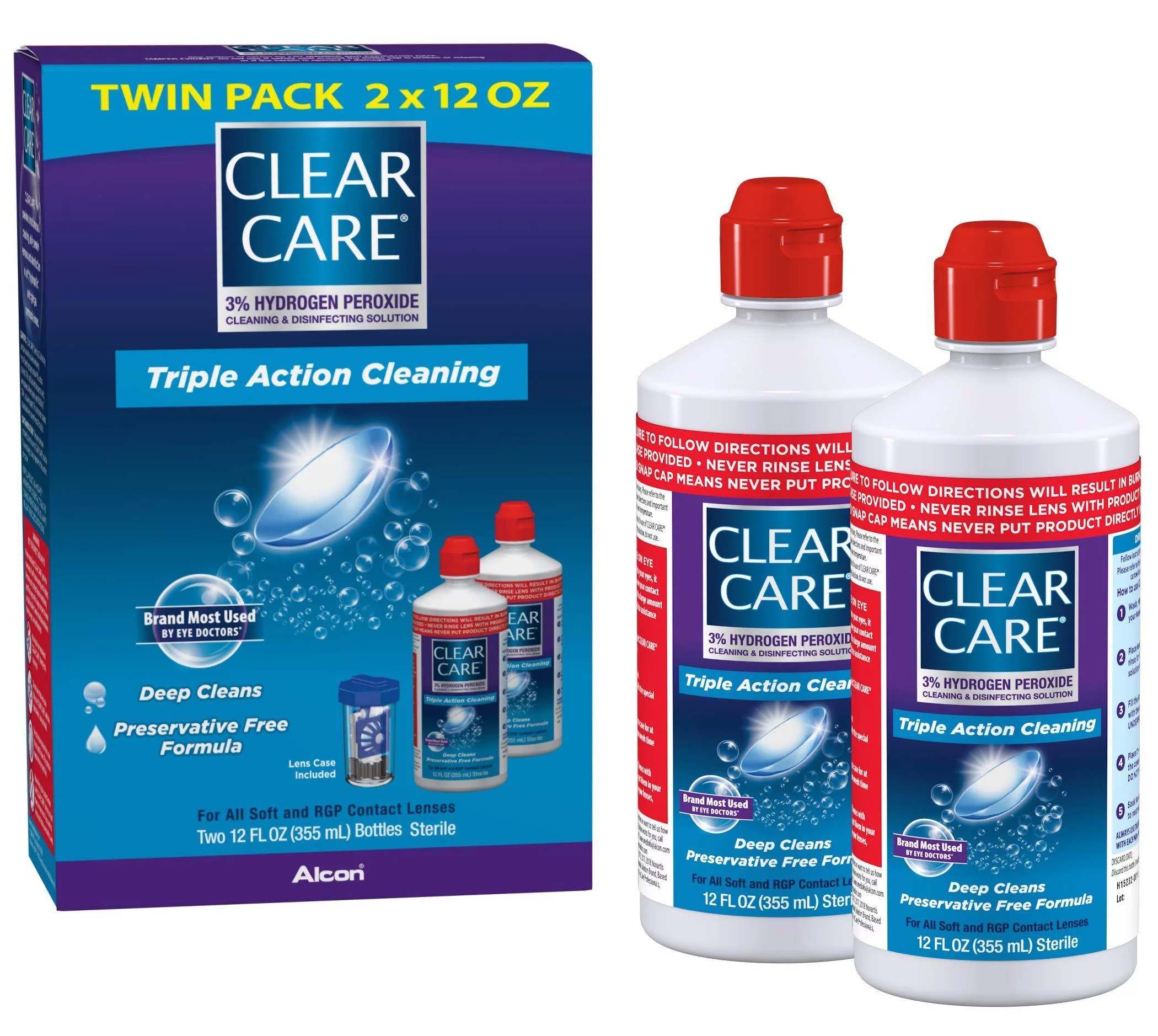 Clear Care Cleaning Disinfecting Solution with Lens Case