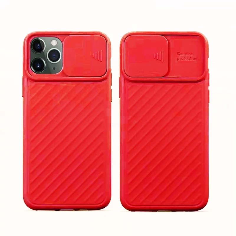 Slide Camera Lens Protector Phone Case For iPhone 11 Soft