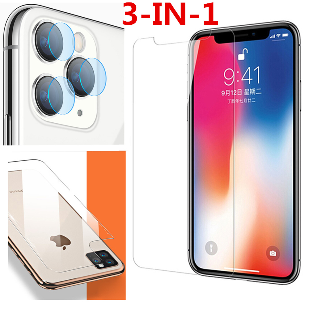 For iPhone 11 Pro Max Front+Back+Camera Lens Tempered