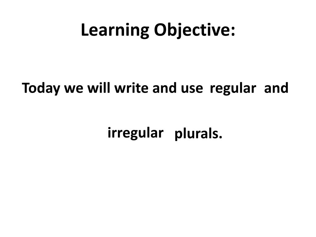 PPT Regular and Irregular Plurals PowerPoint