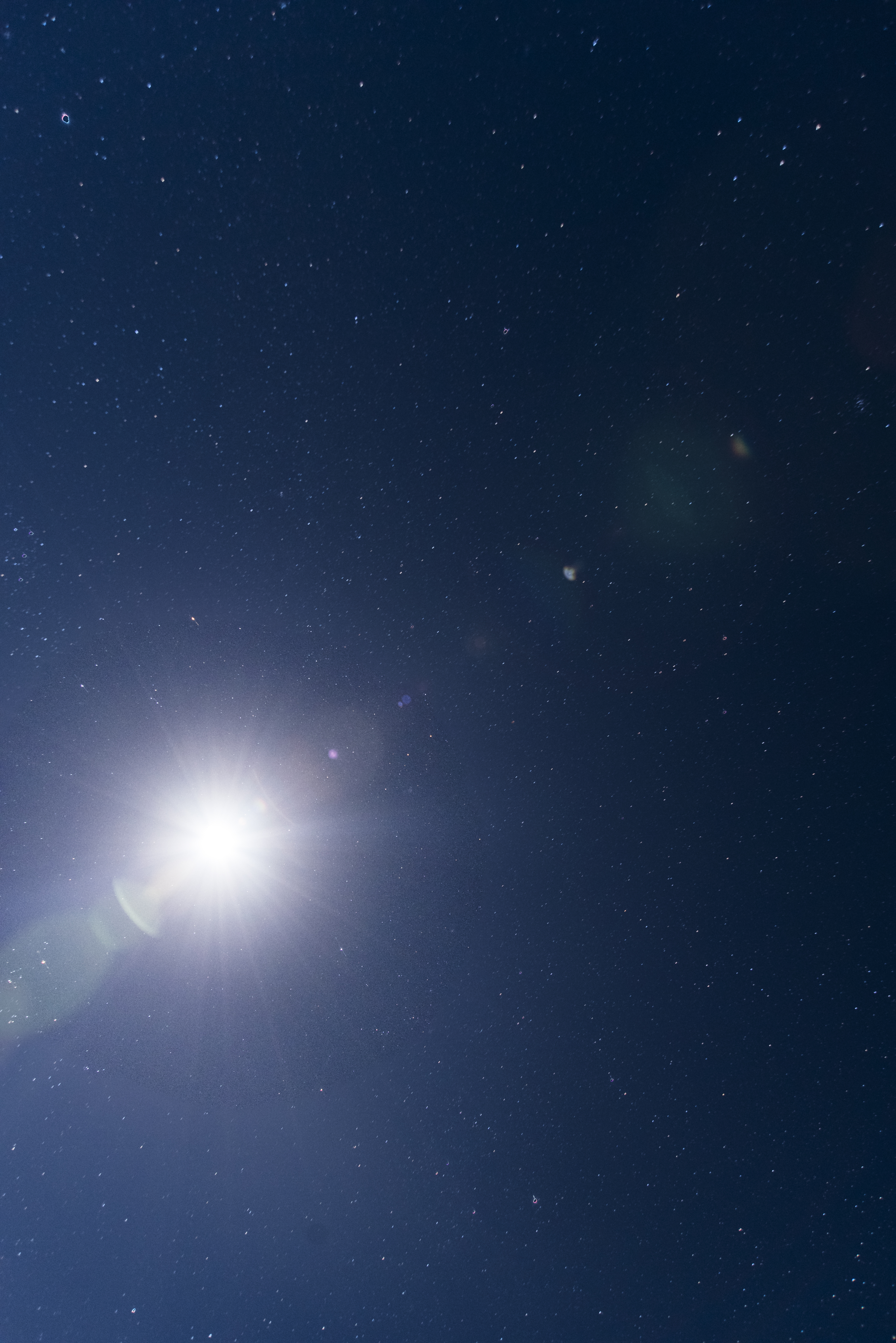 Free stock photo of lens flare. moon flare. night sky