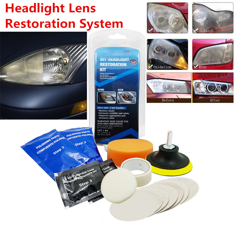 Car Headlight Lens Restoration Kit Restorer System