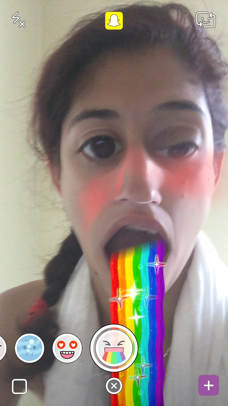 Snapchats Puking Rainbow Face Lens Is Back We Are All