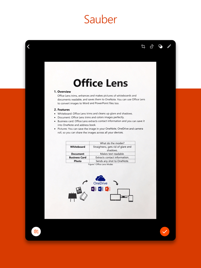 Microsoft Office Lens kostenlose Scanner App Android und iOS