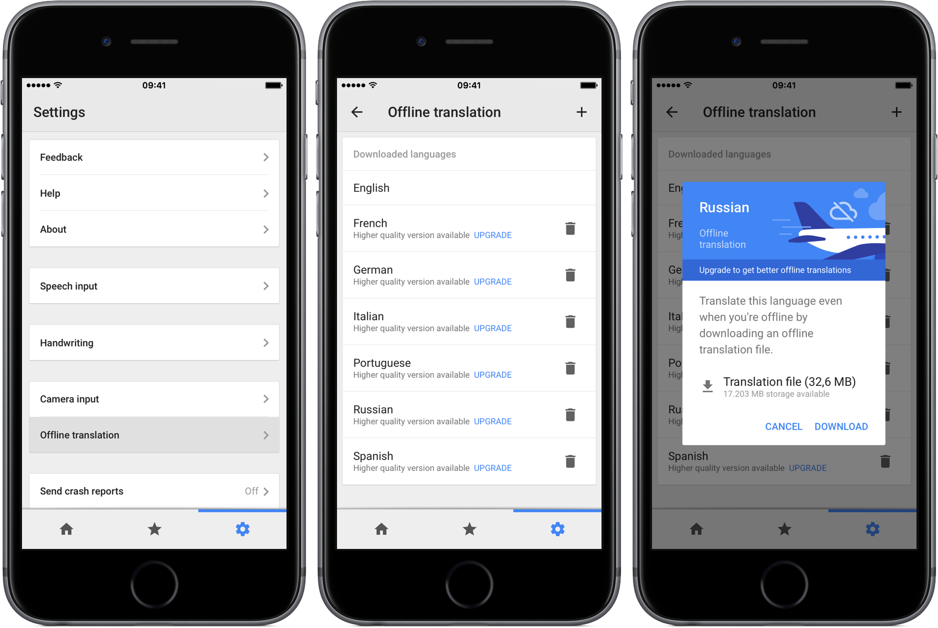 Google Translate app gains offline mode. instant camera