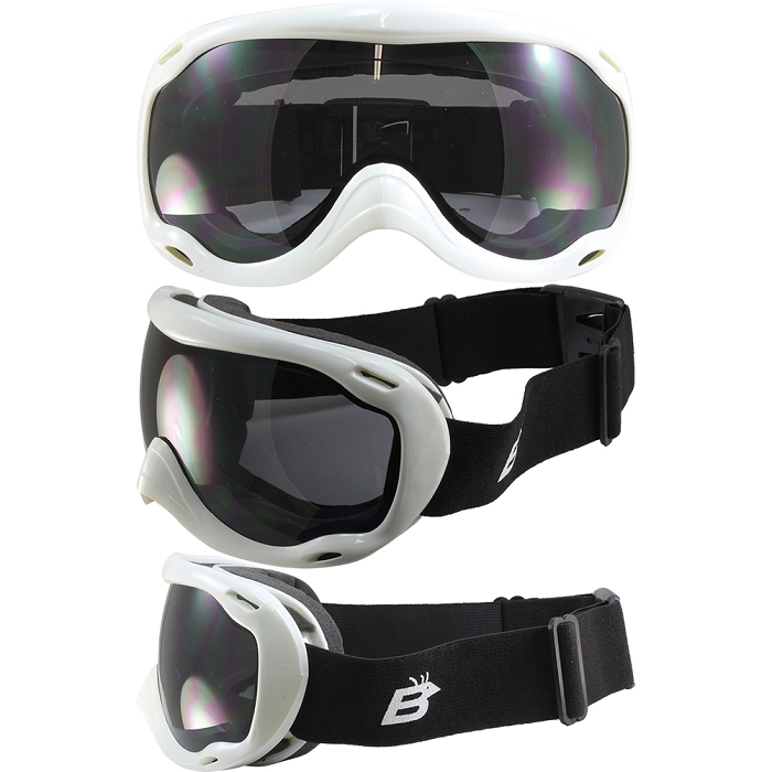 Fit Over Biker Goggles White Frame Smoke Lens