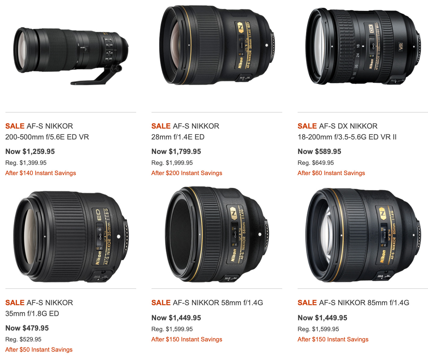 Nikons lens rebates set to expire this weekend Nikon Rumors