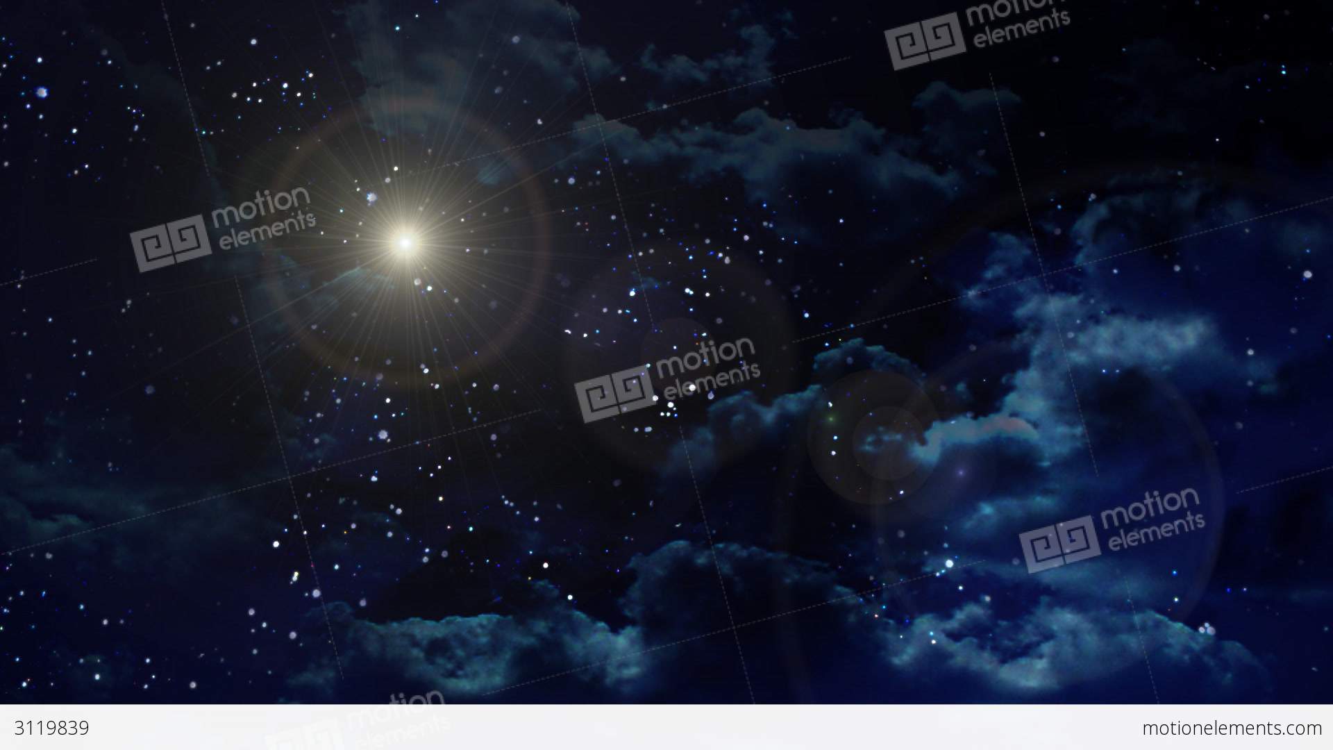 Star White Lens Flare At Night Galaxies Stock