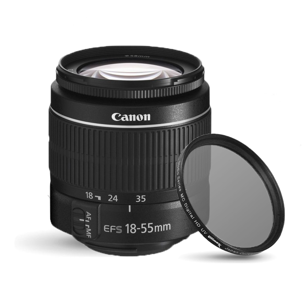 Canon EFS 1855mm f/3.55.6 III Zoom Lens + UV Filter