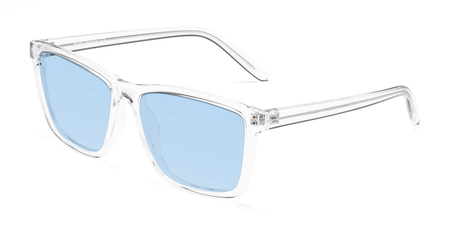 Clear Oversized Grandpa Square Tinted Sunglasses with