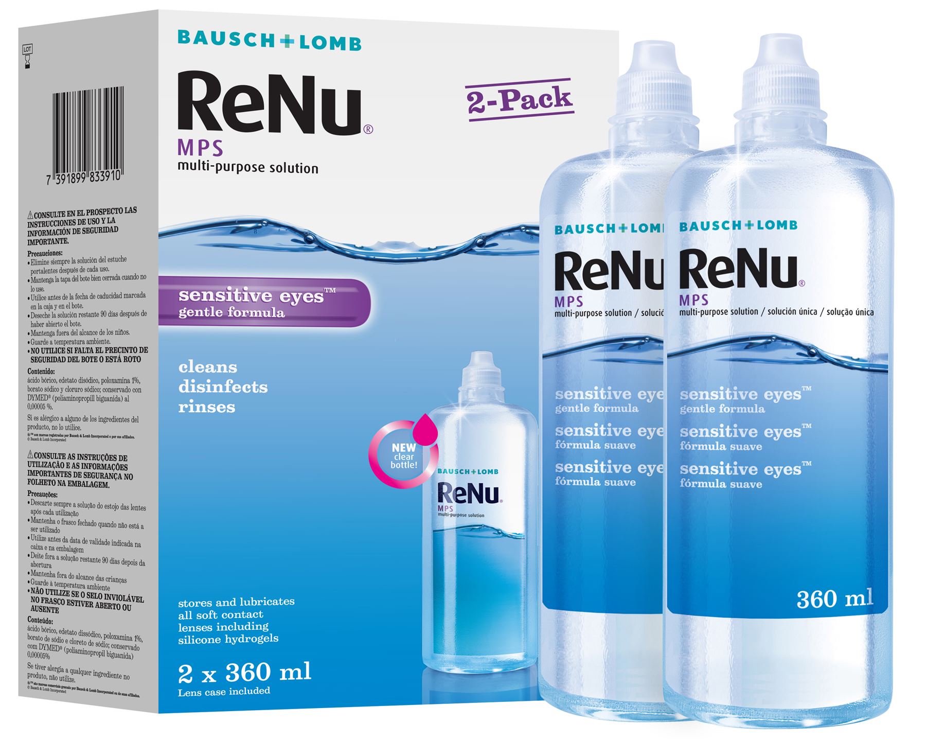 Bausch Lomb ReNu MPS Gentle Contact Lens Solution For