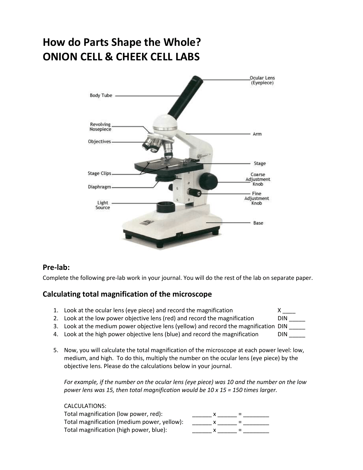 😀 Function of coarse adjustment knob in microscope