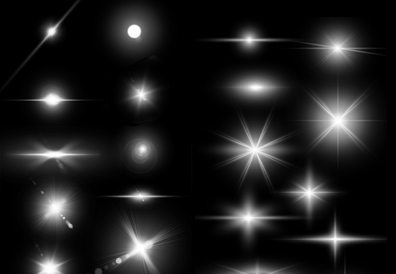 Lens Flare Stars Brushes in Brushes on Yellow