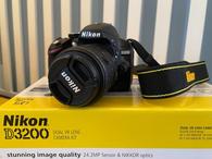 Nikon D3200 DSLR Dual VR Lens Camera Kit w/ travel bag