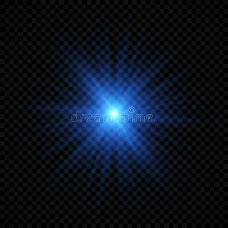 Light Effect Of Lens Flares. Blue Glowing Lights Starburst