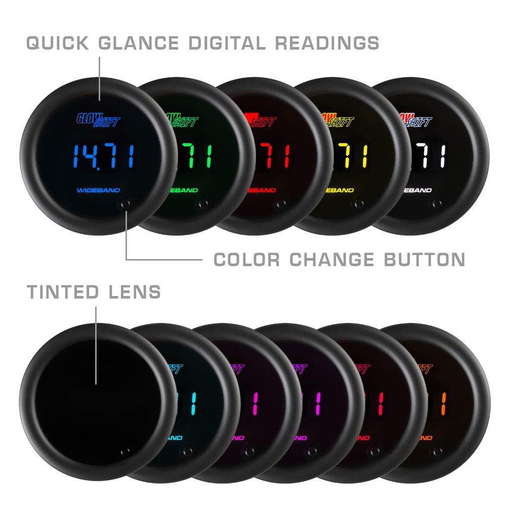 GlowShift 10 Color Digital Wideband Air/Fuel Ratio AFR