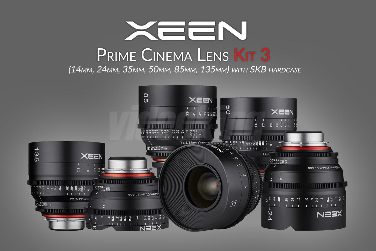 XEEN Prime Cinema Lens Kit 3 14mm. 24mm. 35mm. 50mm