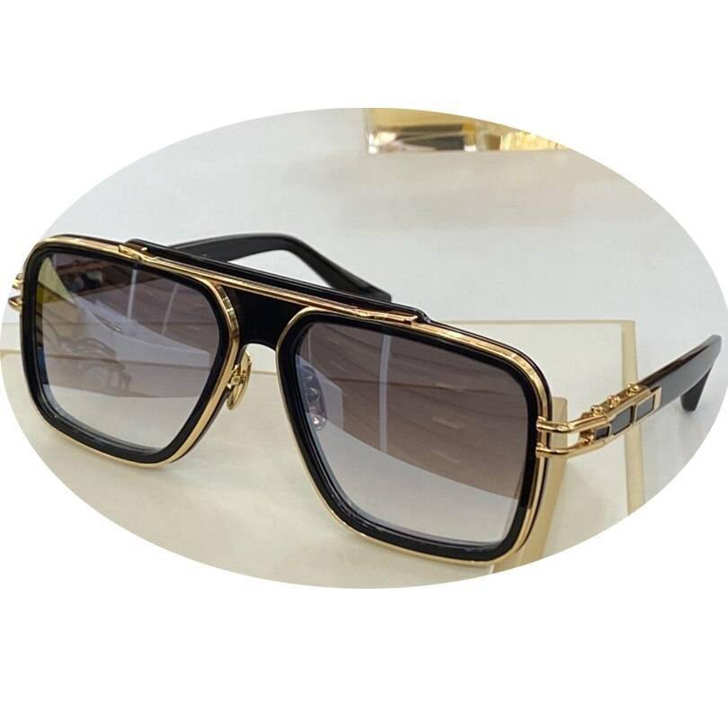 Square metal frame sunglasses for men Gradient lens