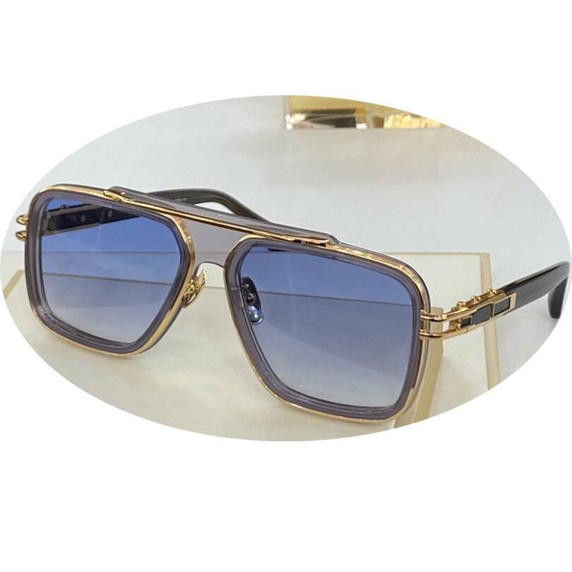 Square metal frame sunglasses for men Gradient lens