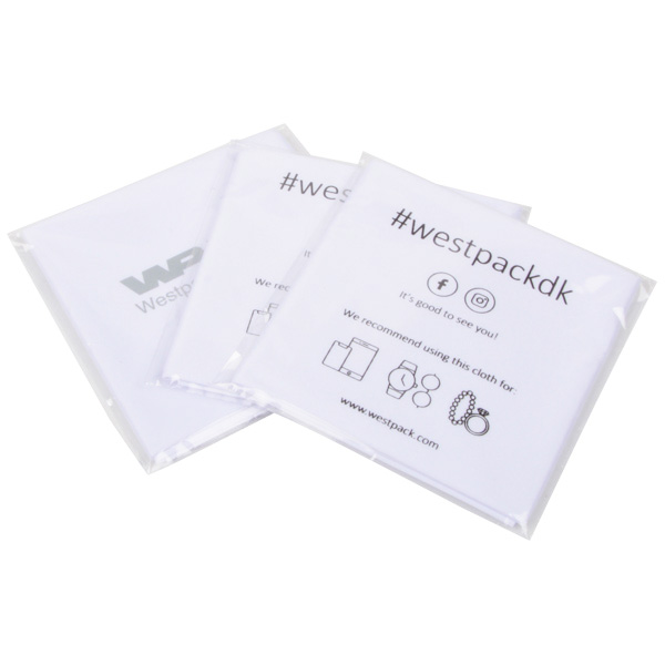 Lens Cleaning Cloths. with Logo Print in 1 Colour White